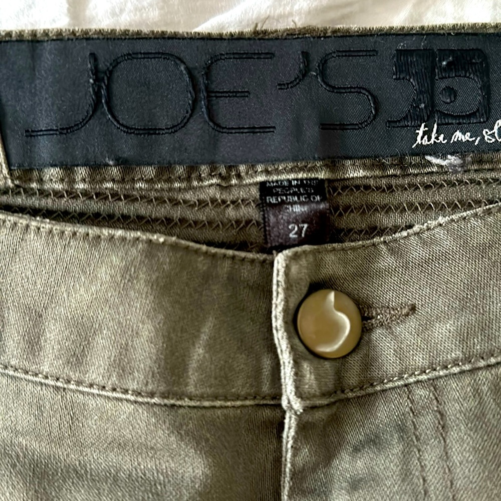 Joes Jeans olive green pants - 27